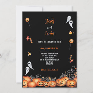 BÄSTA ORANGE OCH GRÅTT HALLOWEEN FEST INBJUDNINGAR