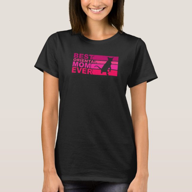 Bästa orientaliska kattmamma någonsin t shirt (Framsida)
