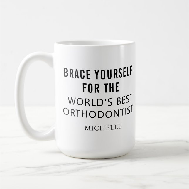 Bästa ortodontistPersonlig Professionell Namn Kaffemugg (Vänster)
