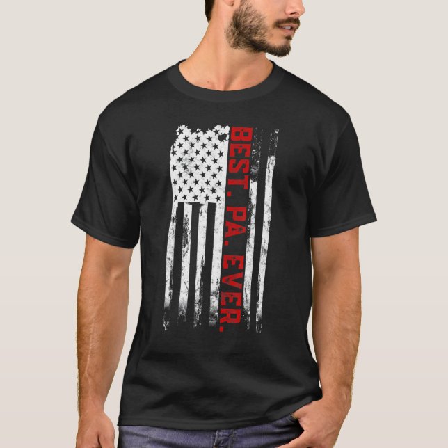 Bästa Pa-dagen för amerikanska USA flagga-Far för  T Shirt (Framsida)
