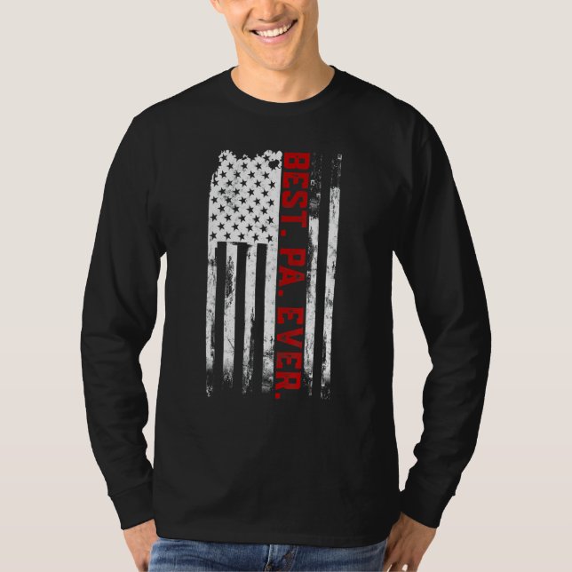 Bästa Pa-dagen för amerikanska USA flagga-Far för  T Shirt (Framsida)
