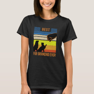 Bästa Pälsfarfar Någonsin Rolig Vintage Retro Hund T Shirt