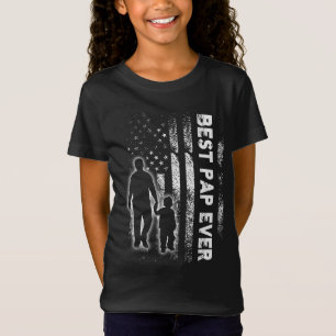 Bästa Pap-gåva till USA flagga Fars dag-morfar T Shirt