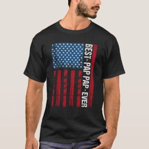 Bästa Pap Pap Aldrig USA Flagga Grandpa Fars dag G T Shirt
