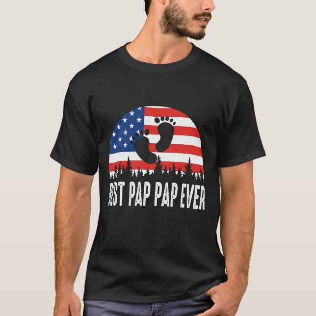 Bästa Pap Pap-pap-Flagga någonsin i USA T Shirt (Framsida)