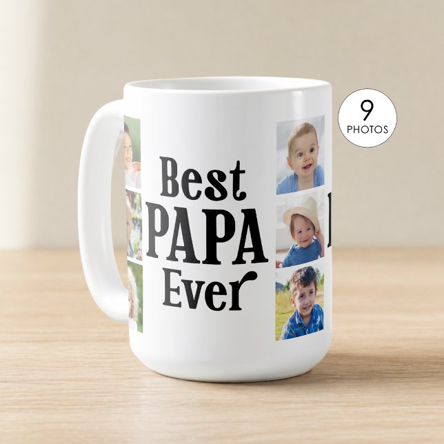 Bästa Papa Någonsin 9 Bilder Kaffemugg (Skapare uppladdad)
