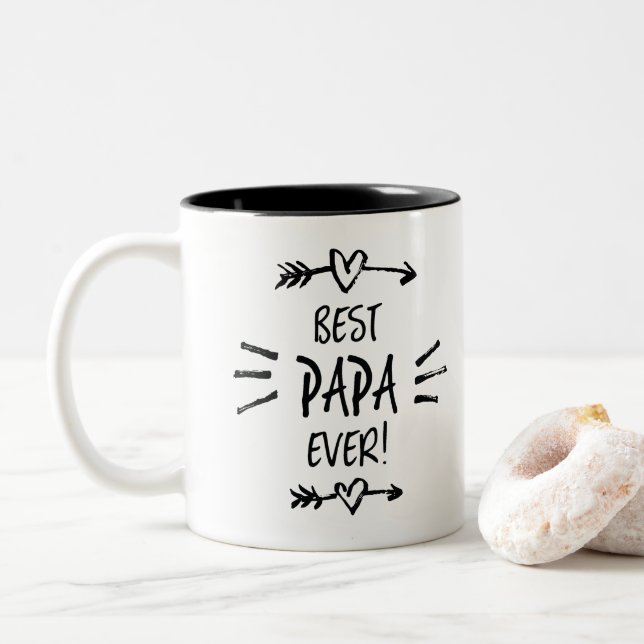 Bästa Papa Någonsin Två-Tonad Mugg (Med munk)