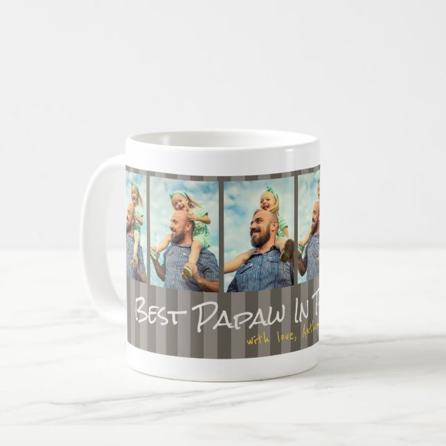Bästa papaw i World Anpassningsbar Photos Coffee M Kaffemugg (Framsida vänster)