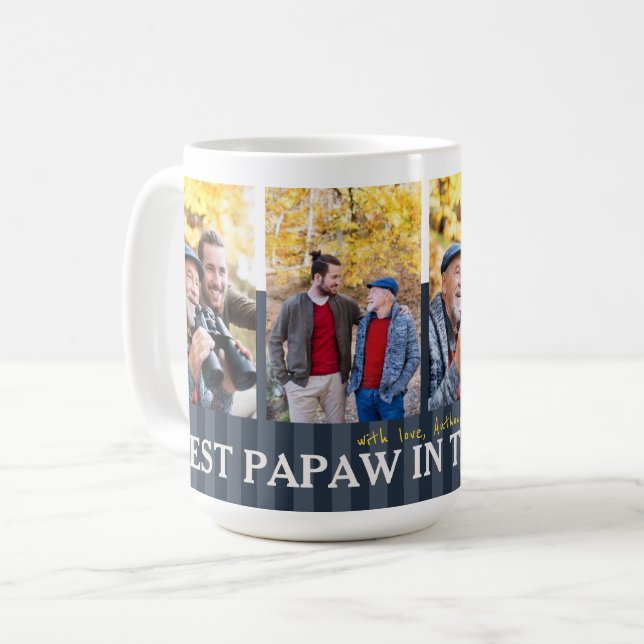 Bästa papaw i World Anpassningsbar Photos Coffee M Kaffemugg (Framsida vänster)