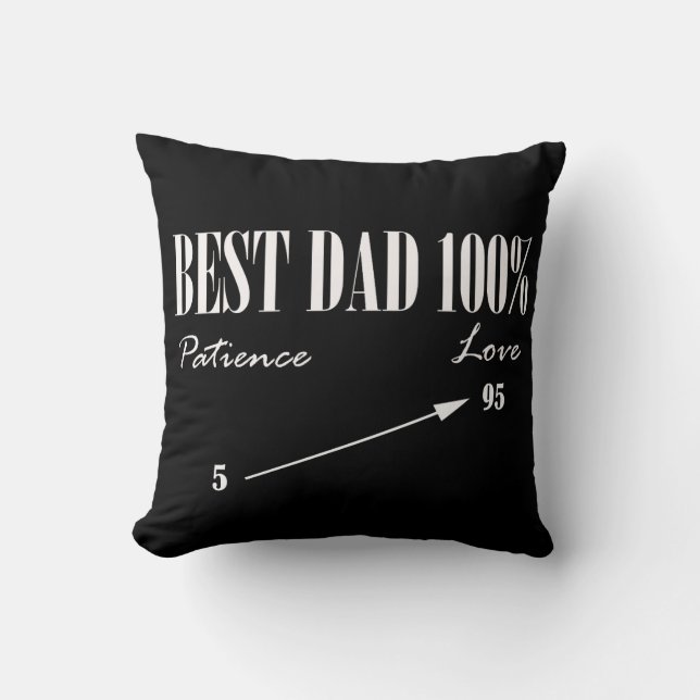 Bästa Pappa 100% Kärlek Patience Funky Far Cushion Kudde (Framsida)