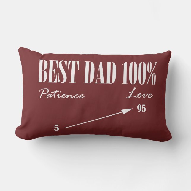 Bästa Pappa 100% Kärlek Patience Funky Far Cushion Lumbarkudde (Framsida)