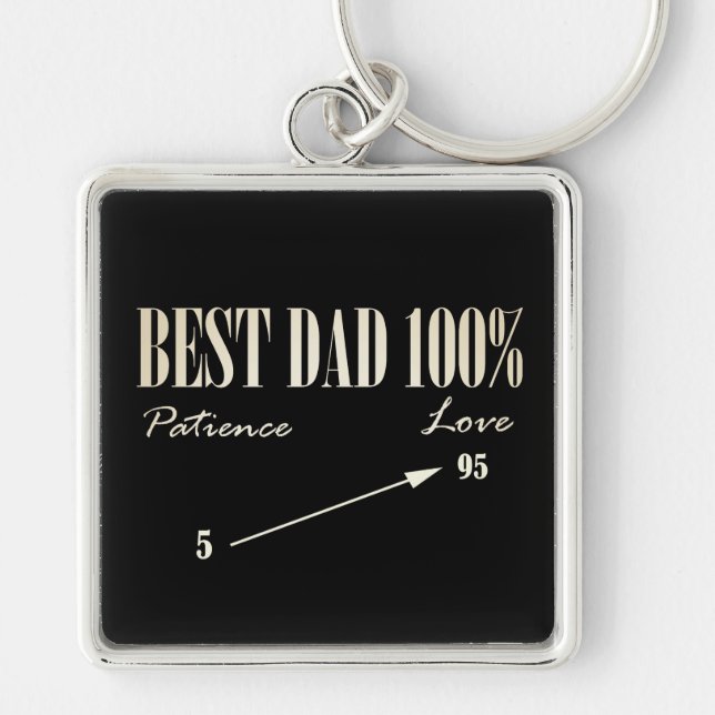Bästa pappa 100% Kärlek Tålamod Fader Nyckelring (Framsidan)