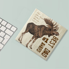 Bästa Pappa # 1 Pappa-utmärkelsen Vintage Moose Kakelplatta