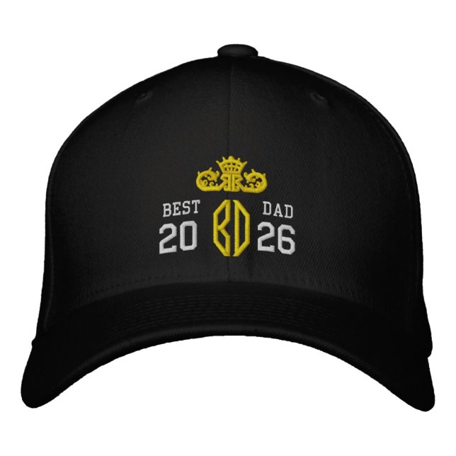 Bästa pappa 2026 Anpassat namn, Fars dag-present Broderad Keps (Framsida)