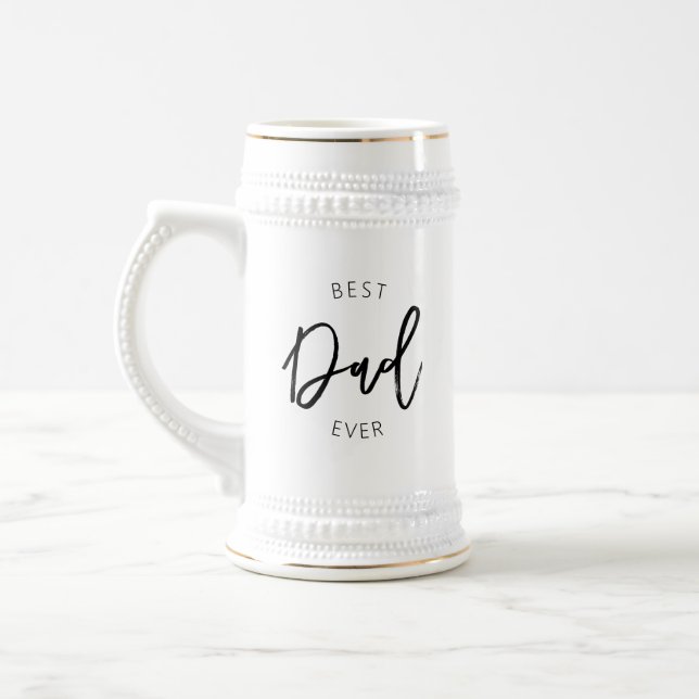 Bästa Pappa 22 oz White & Guld Beer Stein Sejdel (Vänster)