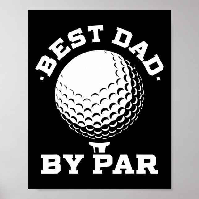 Bästa pappa 4 rolig fadersdag golf pappa golfälska poster (Framsidan)