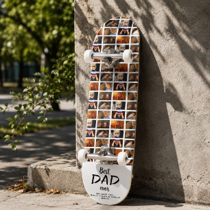 Bästa pappa 6 fotokollage Familjefoto Mönster Mini Skateboard Bräda 18,5 Cm