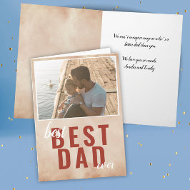 Bästa pappa akvarell fadersdags fotokort kort