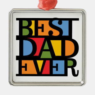 BÄSTA PAPPA ALDRIG prydnadsföremål Julgransprydnad Metall
