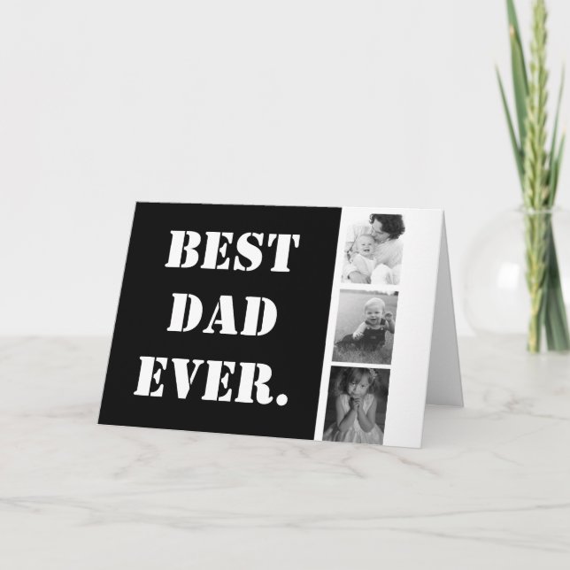 BÄSTA PAPPA ALLA Family Photo Collage Fars dag Kort (Framsida)
