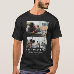 BÄSTA PAPPA ALLT   Anpassningsbar 4 Fotokollage T Shirt