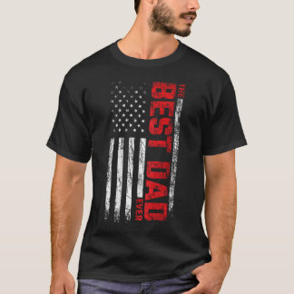 Bästa pappa - Amerikansk flagga på baksidan - Bäst T Shirt