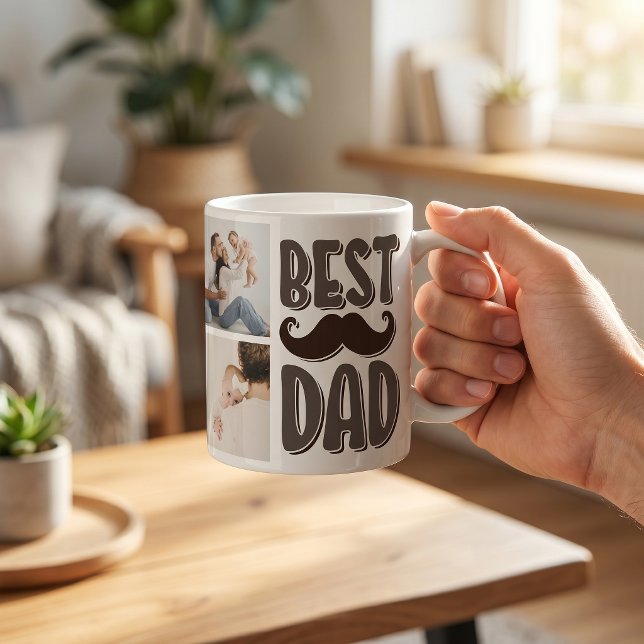 Bästa Pappa Anpassad Foto Fars Dagskort För Pappa  Kaffemugg (Skapare uppladdad)