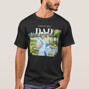 Bästa pappa anpassad foto monogram golfbana t shirt