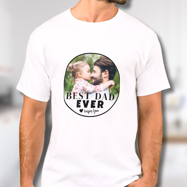 Bästa Pappa Anpassad Foto Pappa T Shirt (Best Dad Custom Photo Father T-Shirt)