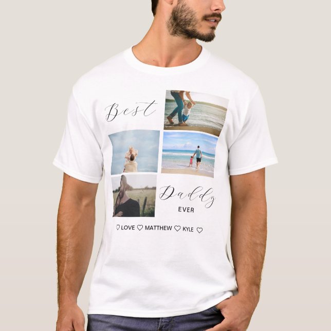Bästa pappa Anpassningsbar Photo Shirt T Shirt (Framsida)