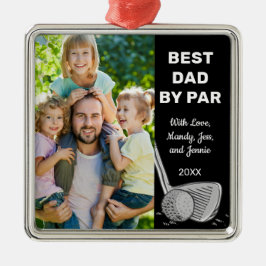 Bästa Pappa-Anpassningsbarna-fotogolf Julgransprydnad Metall