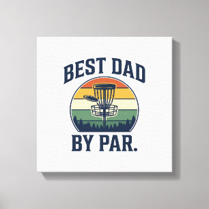 Bästa pappa av Par Disc Golf Vintage Sunset Design Canvastryck