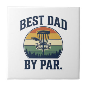 Bästa Pappa Av Par Disc Golf Vintage Sunset Design Kakelplatta
