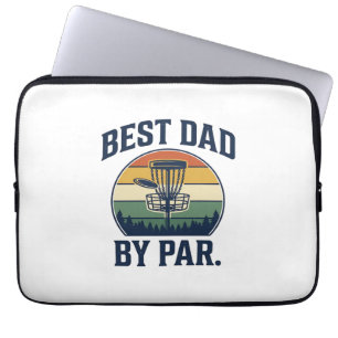 Bästa pappa av Par Disc Golf Vintage Sunset Design Laptop Fodral