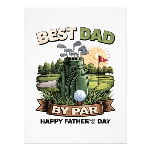 Bästa pappa av par golf pappa rolig fototryck (Framsidan)