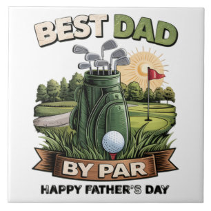 Bästa pappa av par golf pappa rolig kakelplatta