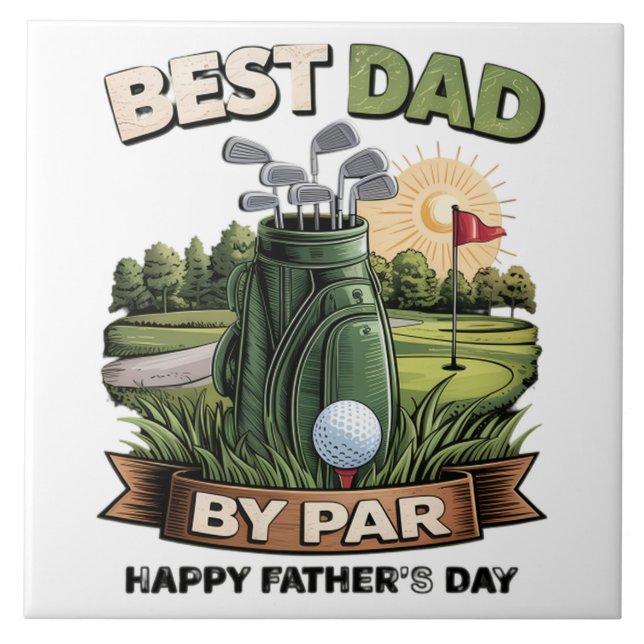 Bästa pappa av par golf pappa rolig kakelplatta (Framsidan)