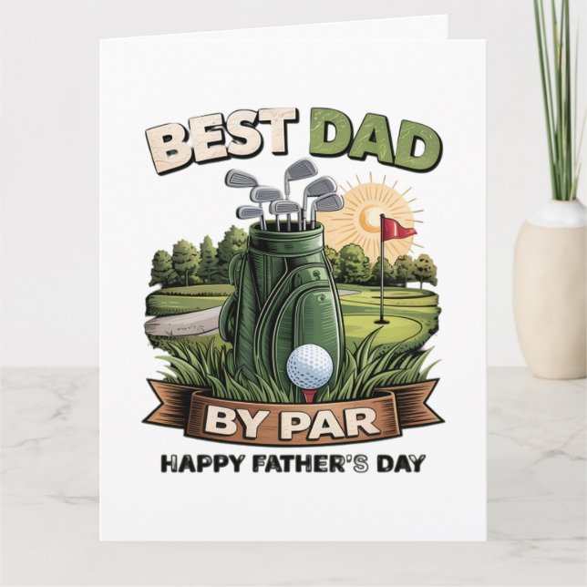 Bästa pappa av par golf pappa rolig kort (Framsida)
