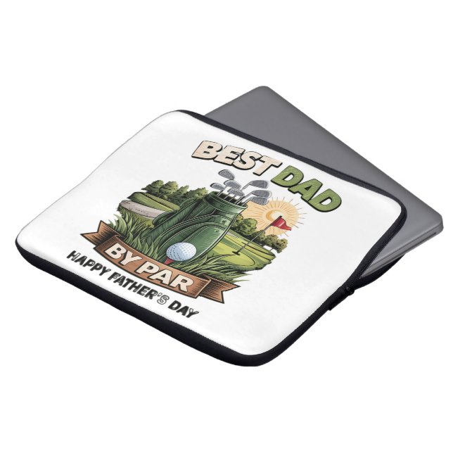 Bästa pappa av par golf pappa rolig laptop fodral (Framsida topp)
