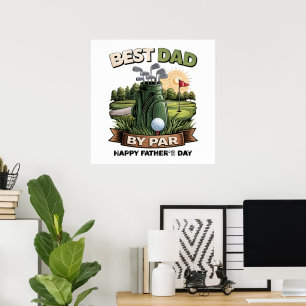 Bästa pappa av par golf pappa rolig poster