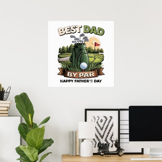 Bästa pappa av par golf pappa rolig poster (Hemmakontoret)