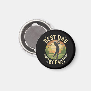 Bästa pappa av par golf solnedgång vintage magnet