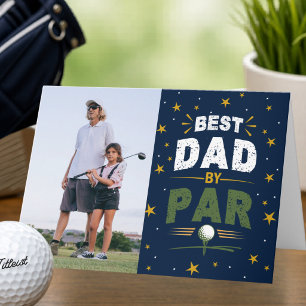 Bästa Pappa Av Par Golfälskare Foto Fars Dag Kort