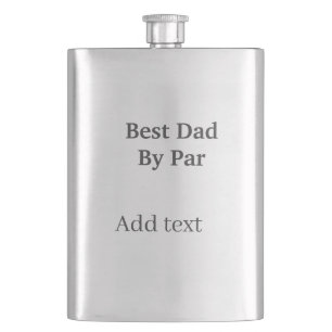 Bästa pappa av par grå svart fars dag namn enkelt fickplunta