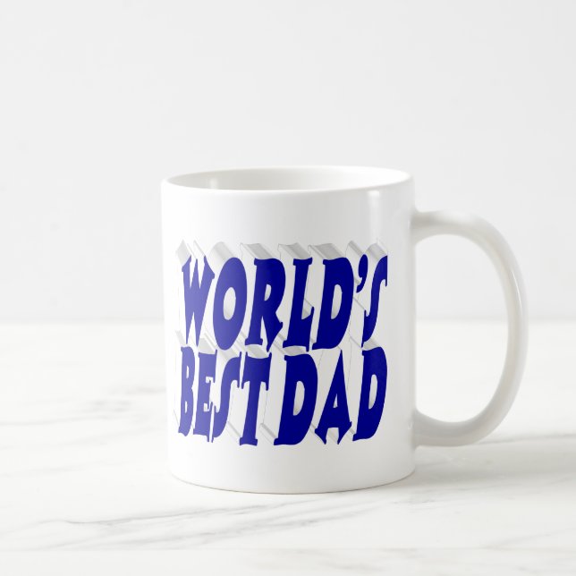 Bästa Pappa blå 3d-text Kaffemugg (Höger)
