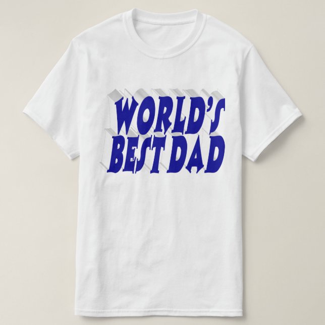Bästa pappa blå 3d-text t shirt (Design framsida)