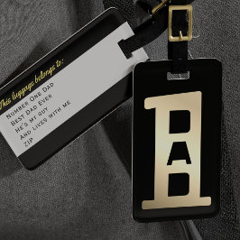 Bästa Pappa Black och Guld Fars dag Gift Bagagebricka