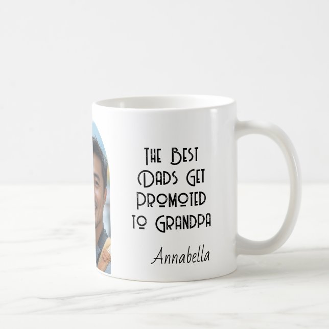 Bästa pappa blir morfar och Anpassningsbar Foto Kaffemugg (Höger)