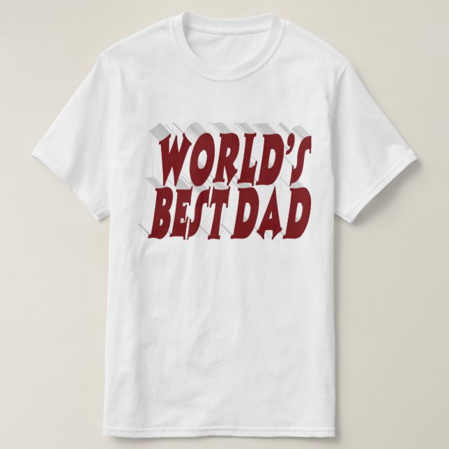Bästa Pappa-burgundans 3d-text T Shirt (Design framsida)