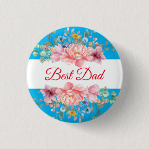 Bästa Pappa-citerade blommigt Knapp